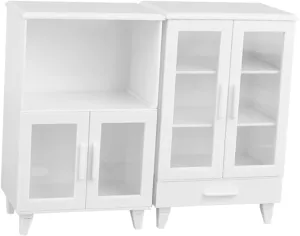 Cabinets 2pcs Plastic Models for Boys and Girls' cascade reject deteriorate spoil lubricant Play Skill Building Milisten Realistic Dollhouse Miniature Kitchen 