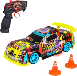 Car for Ages 6  with Ground Lighting$ 2.4 firm GHz$ Accessories & Batteries$ 10 km/h$ 4 x 4 Dickie Toys Tornado Drift RC Car$ Remote Control 