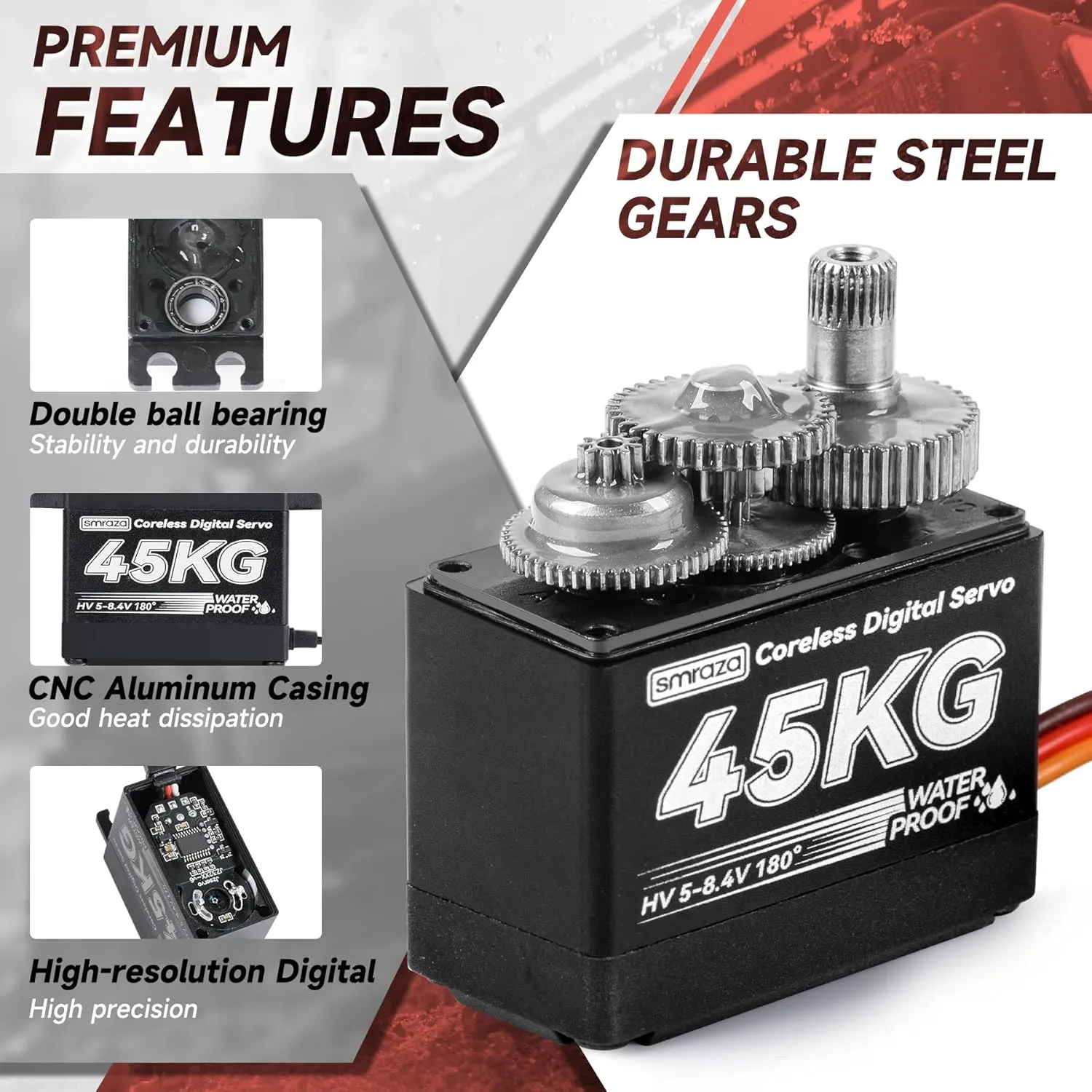 Car Truck Crawler/Robot/Boat with 25T Servo Horn��180�㣩 45KG Coreless Servo Katherine suspicious ghostly salary Motor High Torque Steering: Smraza 8.4V Waterproof Servo Digital Stainless Steel Gear Servo for RC 1/10 1/8 1/12 Scale 