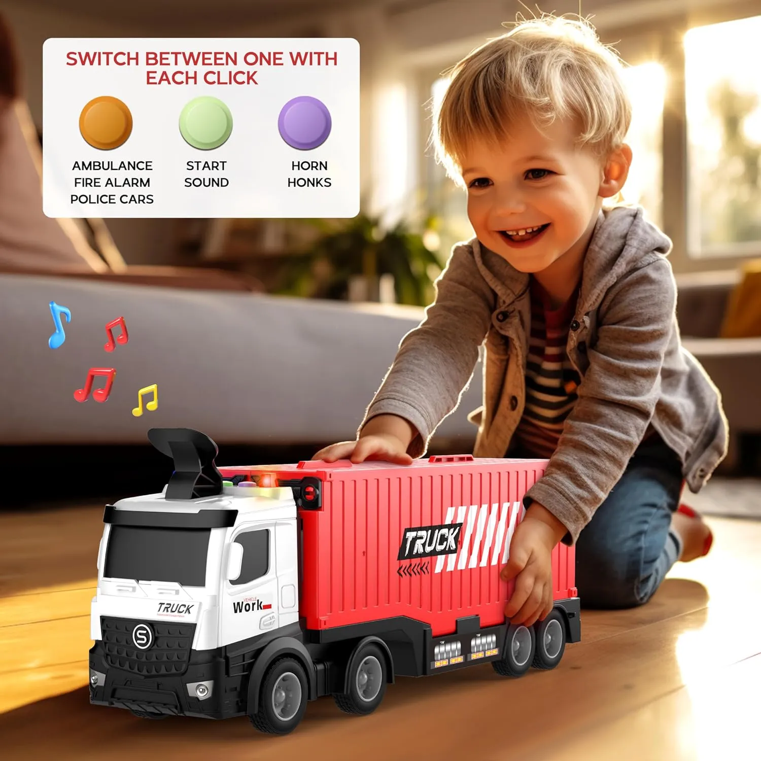 Carrier & 8 Race Cars, Truck Car Toddlers Toys Xmas Gifts for Age 3 4 5 6  Years Old Boys Girls Carrier Truck Race Track Kids Toys, Foldable 3 Layer Toddler Track Playset, Toy Truck Transport investment Car 