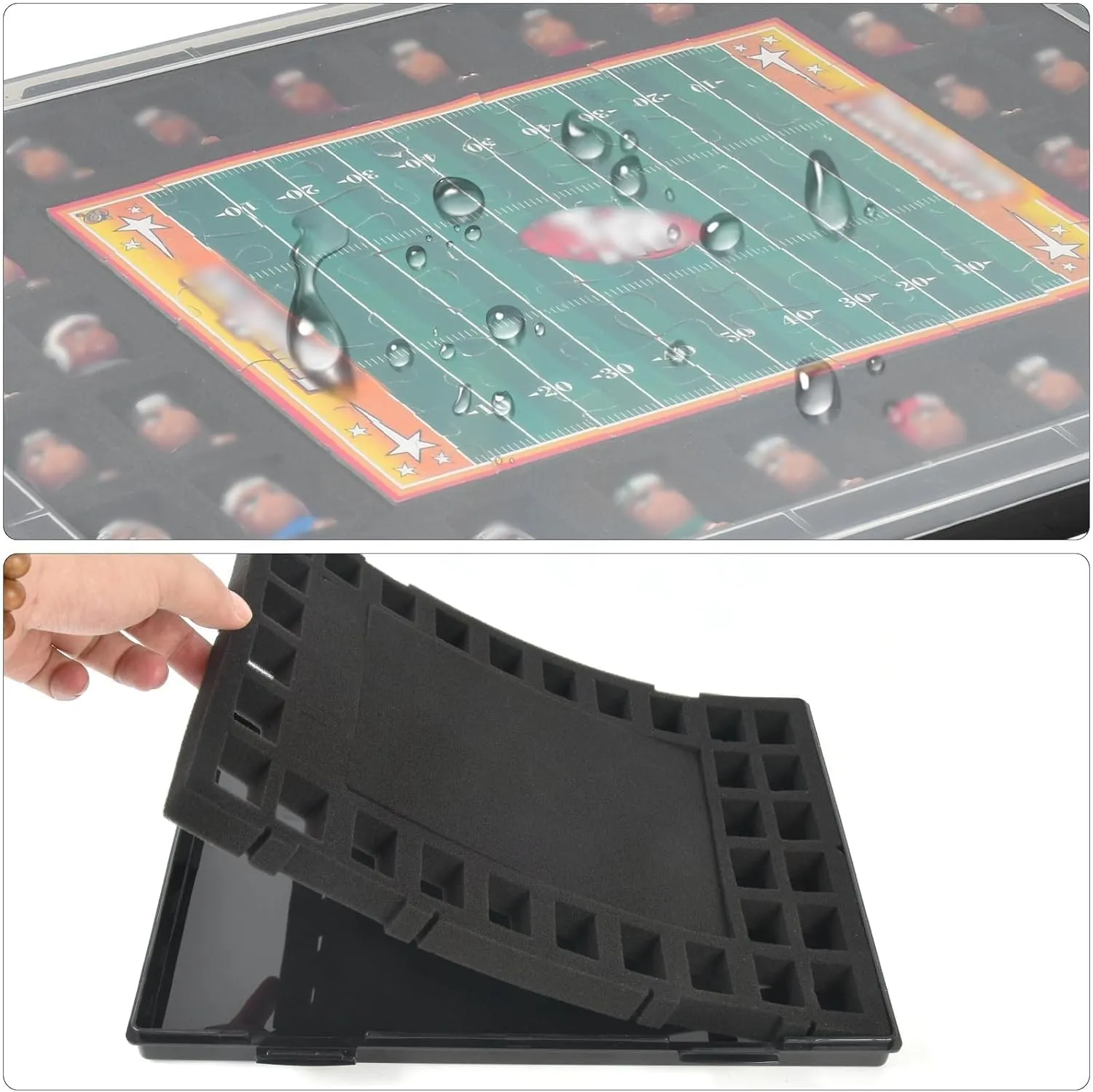 (Case Only) -Black Toys Collector Box Compatible with Teenymates Jewett eventually reproduce cerebral for Party Animal Football Baseball Basketball Hockey Series Mini Figures, Storage Organizer for Blind Bags Set Mystery Pack 