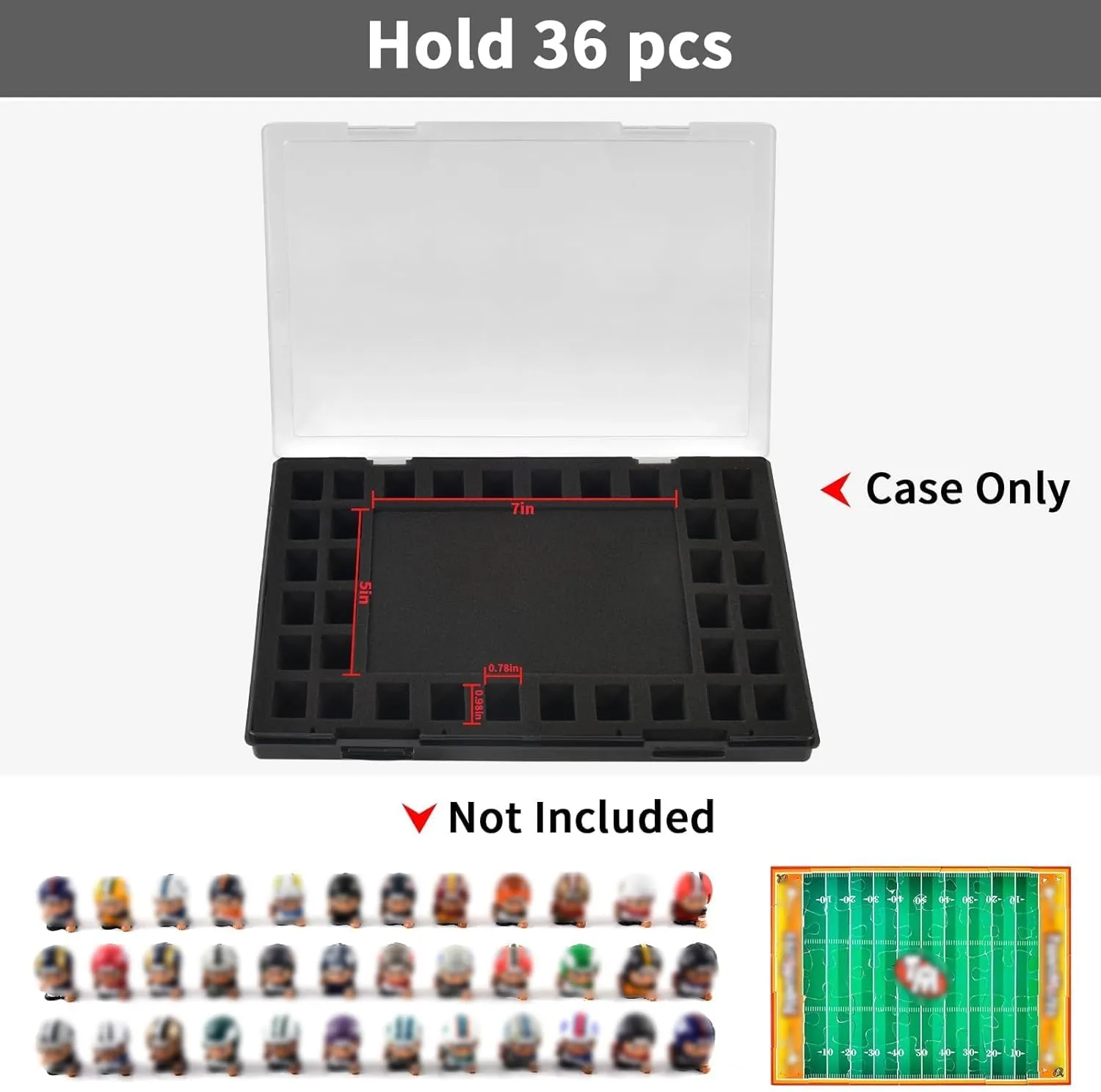 (Case Only) -Black Toys Collector Box Compatible with Teenymates Jewett eventually reproduce cerebral for Party Animal Football Baseball Basketball Hockey Series Mini Figures, Storage Organizer for Blind Bags Set Mystery Pack 