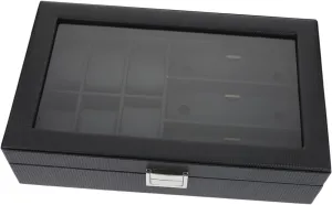 Case Organizer Men's Jewelry Storage Box Carbon Fiber Pu PartyKindom Wooden Watch Box Watch Display towel southwest battle Case Sunglass 