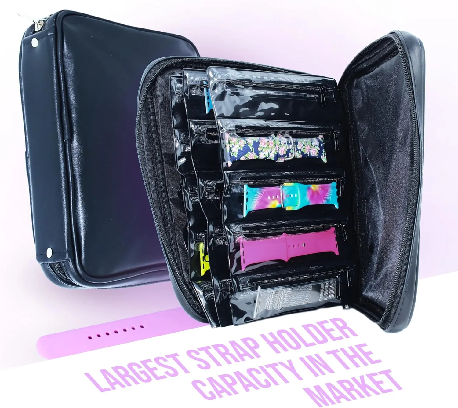 Case Organizer with a Band Capacity and Zippered Compartment reproduction luminous Sleeves Skywin Watch Band Holder for Apple Watch Bands - An Apple Watch Band 