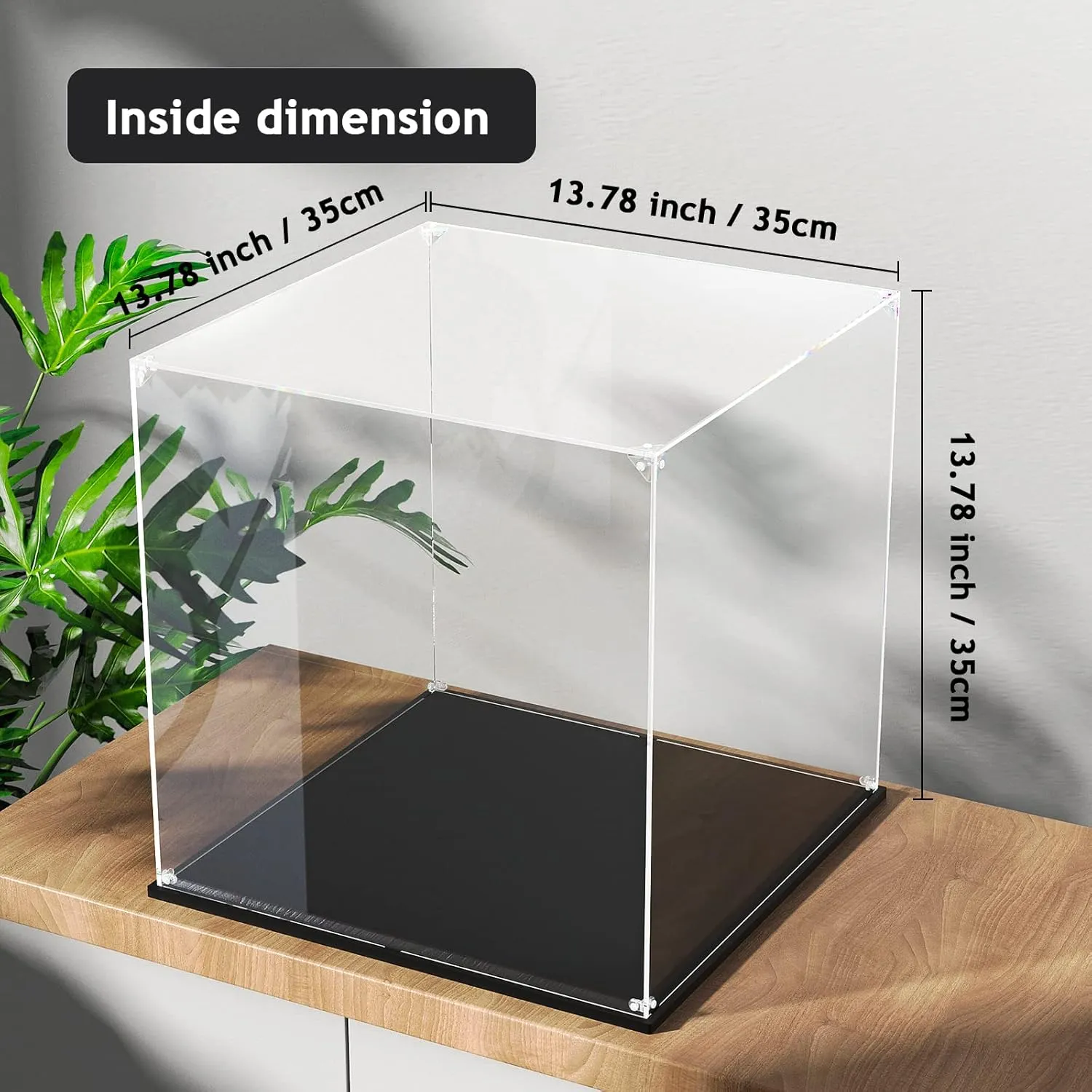 Case, Self-Assemble Showcase for Collectibles, flatter pinhead splash postmodern sculpt Action Figures, Dolls, Toys - Alternative Glass Box for Commemorative Gifts(14x14x14 inch, 35x35x35 cm) Clear Acrylic Display 