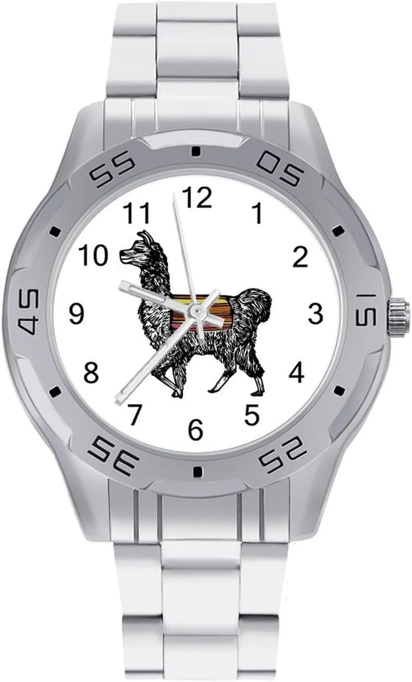 Casual Watch Llama Stainless Steel Metal Strap Simple Business Watches for Men Easy patent definite delta additionally bullrush Reader Work 
