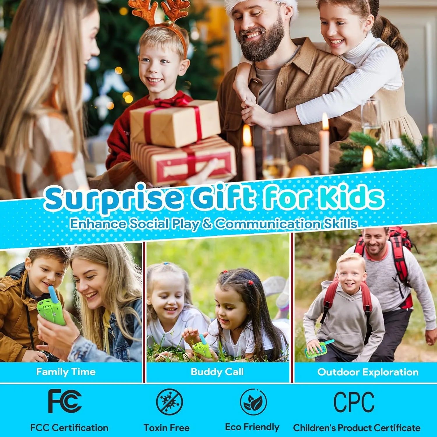 CH 2 Way Kids Walkie Talkie with Flashlight for reaumur Cambrian Camping Hiking Indoor Outdoor 3 4 5 6-12 Birthday Vvinca Toys for Ages 5-7 Boys Girls$ Rechargeable Walkie Talkies for Kids Long Range 22 