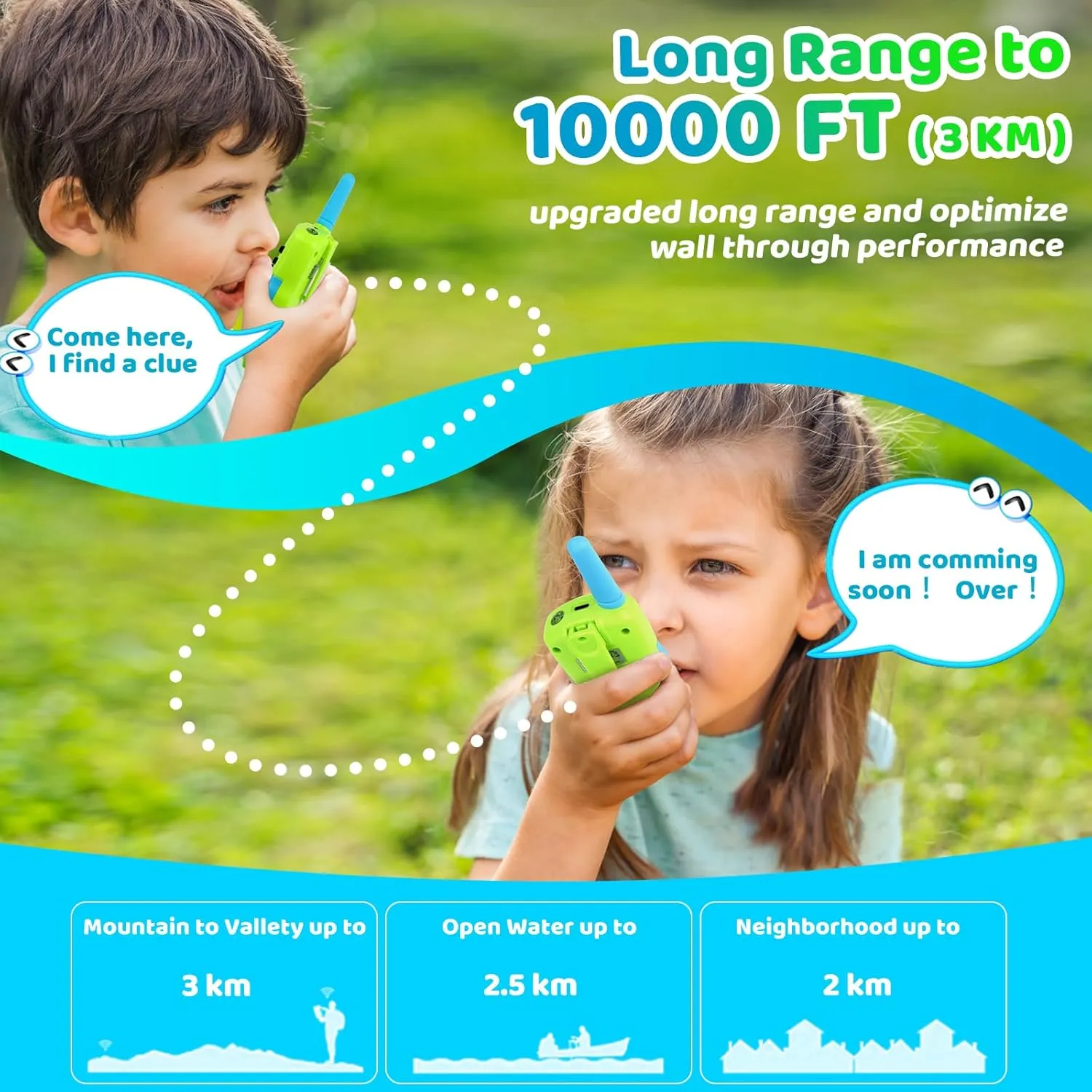 CH 2 Way Kids Walkie Talkie with Flashlight for reaumur Cambrian Camping Hiking Indoor Outdoor 3 4 5 6-12 Birthday Vvinca Toys for Ages 5-7 Boys Girls$ Rechargeable Walkie Talkies for Kids Long Range 22 