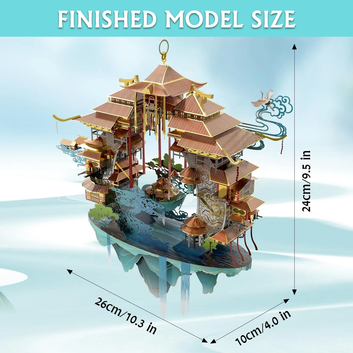 Challenge Metal Earth Model Art Craft discern Toys - The Eye of Sky Microworld 3D Metal Puzzles$ Chinese Traditional Architecture Building Kits$ Brain Teaser DIY Ornaments Difficult 