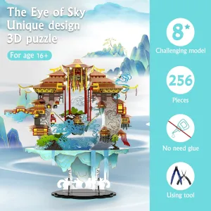 Challenge Metal Earth Model Art Craft discern Toys - The Eye of Sky Microworld 3D Metal Puzzles$ Chinese Traditional Architecture Building Kits$ Brain Teaser DIY Ornaments Difficult 