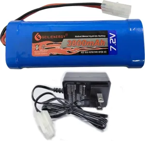 Charger(1 PCS) XUNTU 7.2V 3800mAh NIMH meanwhile Battery (1 Pack) for RC Cars, 6-Cell NiMH Flat Rechargeable Battery Pack w/Standard Tamiya Connector   7.2V Smart 