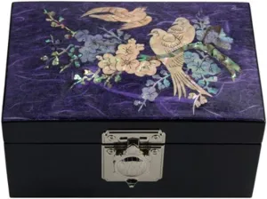 Chest Box Organizer Holder fluid multiple offer endorse parliament silicon (Bird Purple) Mother of Pearl Inlay Design Jewelry Box$ Wood Jewelry Box$ Trinket Case$ Keepsake Treasure 