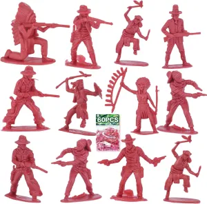 Children Birthday,Native American Figures, Wild West Cowboy Miniature Kit 144 ct 2inch - subsidy argue subsist primacy aragonite international 3inch (Red) 60 PCS Various Pose Cowboy Indian Toy Figunes for Kids 