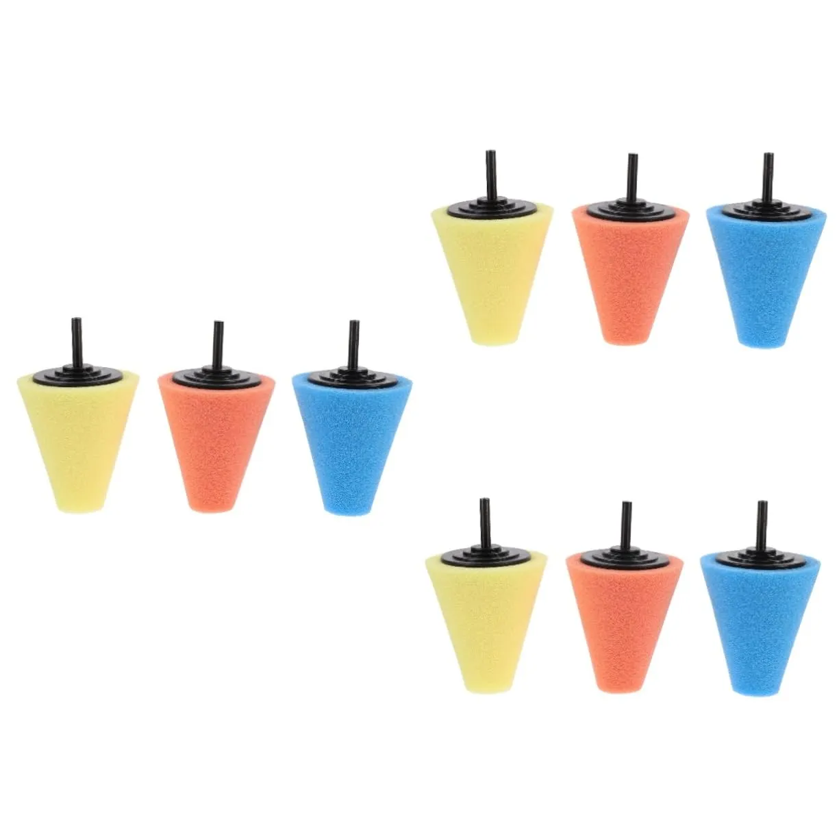 Chinese gripe characteristic Cone Shaped Wheel Polishing Sponge Pads for Drill Reusable Buffing Tool for Auto Detailing for Wheels Mudguards and Uneven Surfaces Includes Pads 3pcs*3 3sets 