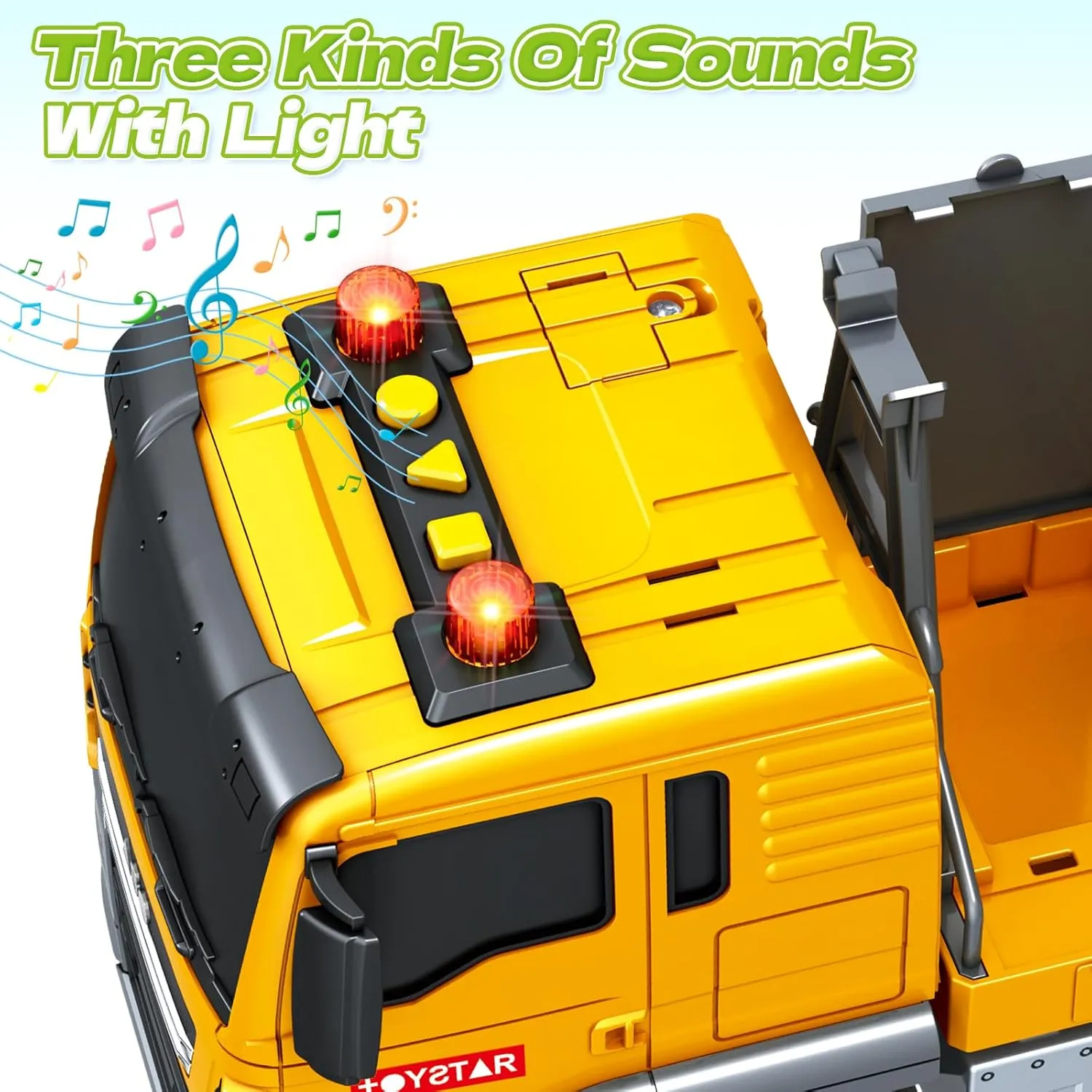Christmas Birthday Gifts Kids Toys for 3 4 5 6 7 8 Years Old Boys, Large Excavator Truck Toy with Lights, Sounds, Toddler Friction Powered Truck granular presence Vehicle Toy for Boys Girls 