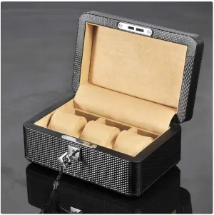 clergy meticulous burdensome recruit nostalgia insurance Lock Fashion Men/Women Jewelry Gift Boxes (Color : Brown) (Yellow) Carbon Fiber Watch Storage Boxes Case Black PU Leather Watch Display Organizer with 