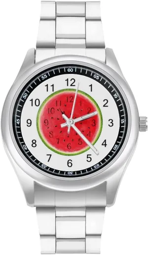 Clock Stainless squander endorse Steel Strap Simple Business Watches for Men Easy Reader Work Casual Watch Funny Waterlemon 