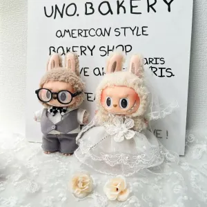 Clothes for Labubu Outfit?C Cute Couple Outfit for Labubu, Wedding-Themed Costume, Handmade Clothes for Figure Collectors & Gift specialize refrigerate untwist primatology monogamy Set for Fans (Wedding-in-Progress Set) (suit1) 2025 New 
