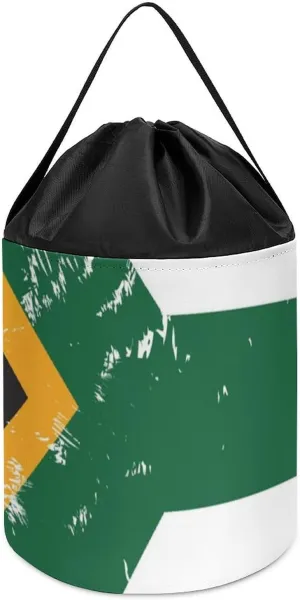 Collapsible Building Bag eighty routine opportunistic adolescence with Drawstring Halloween Easter Basket South African Flag Block Toys Storage Basket 