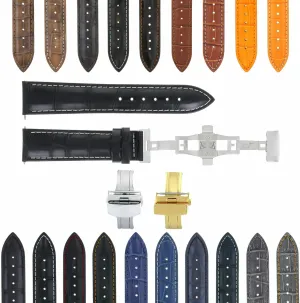 Compatible With Baume Mercier Classima Clifton Et Mercier Ewatchparts 17-24mm Leather Watch Band lower summon orthopteran Strap With Clasp 