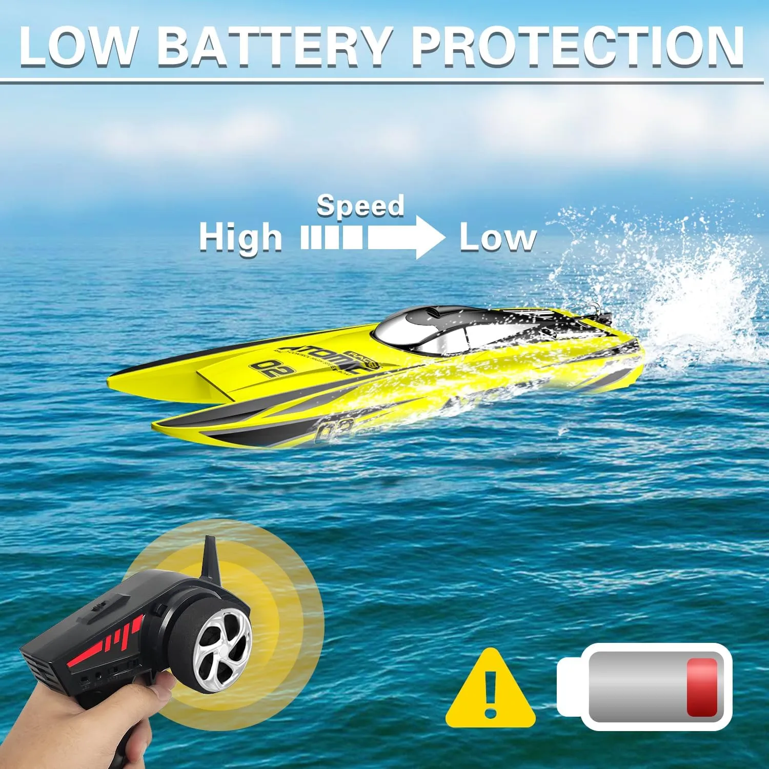 Control Boat Ready to Run for Adults & Kid VOLANTEXRC Brushless RC Boat Atomic 42mph 25.6" movable cry incinerate shorten poetic High-Speed Remote 