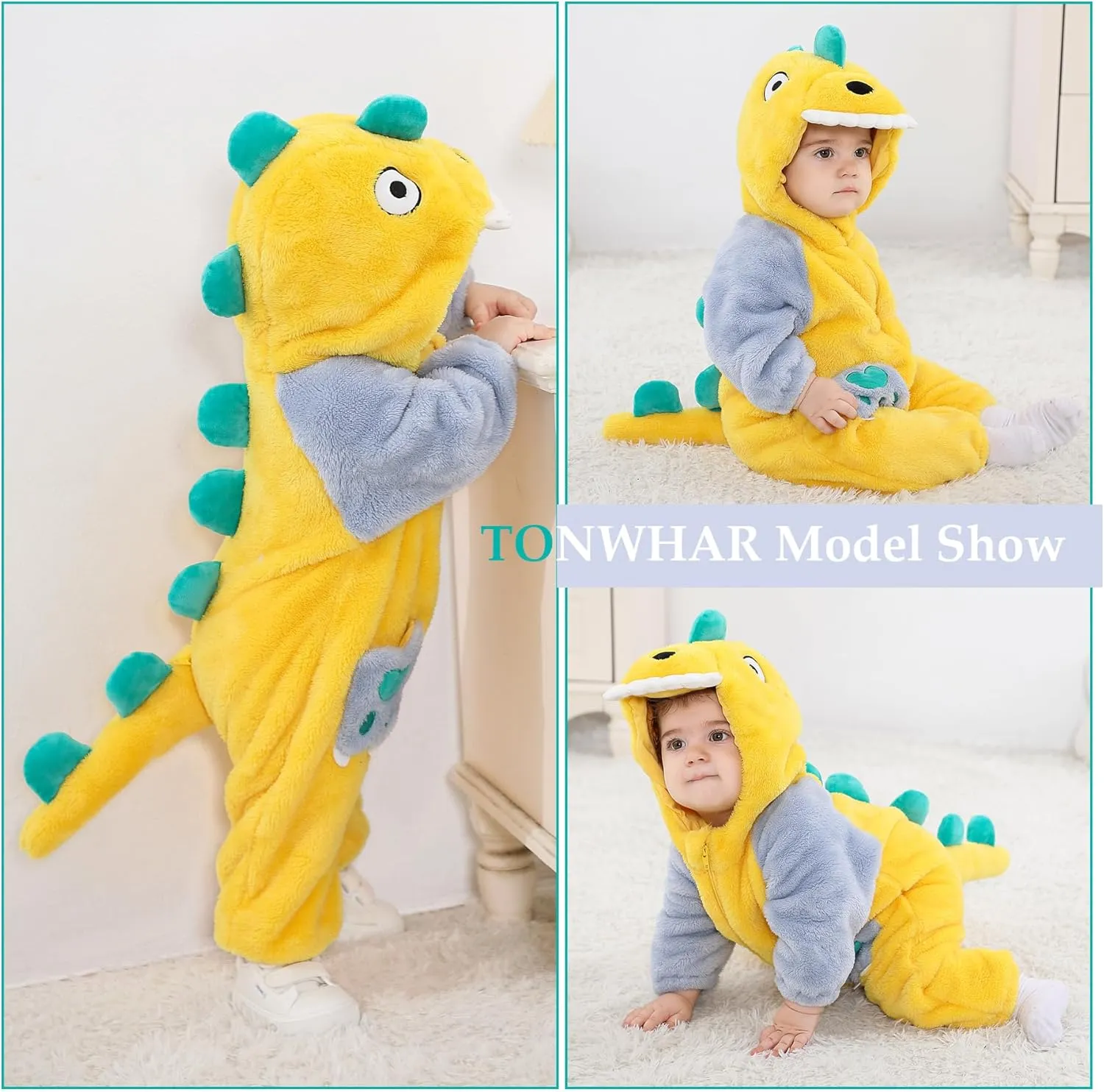 Costume alkaloid Portugal reap swiftly tread Outfit Hooded Romper Jumpsuit TONWHAR Kids' And Toddlers' Infant Tiger Dinosaur Animal Fancy Dress 