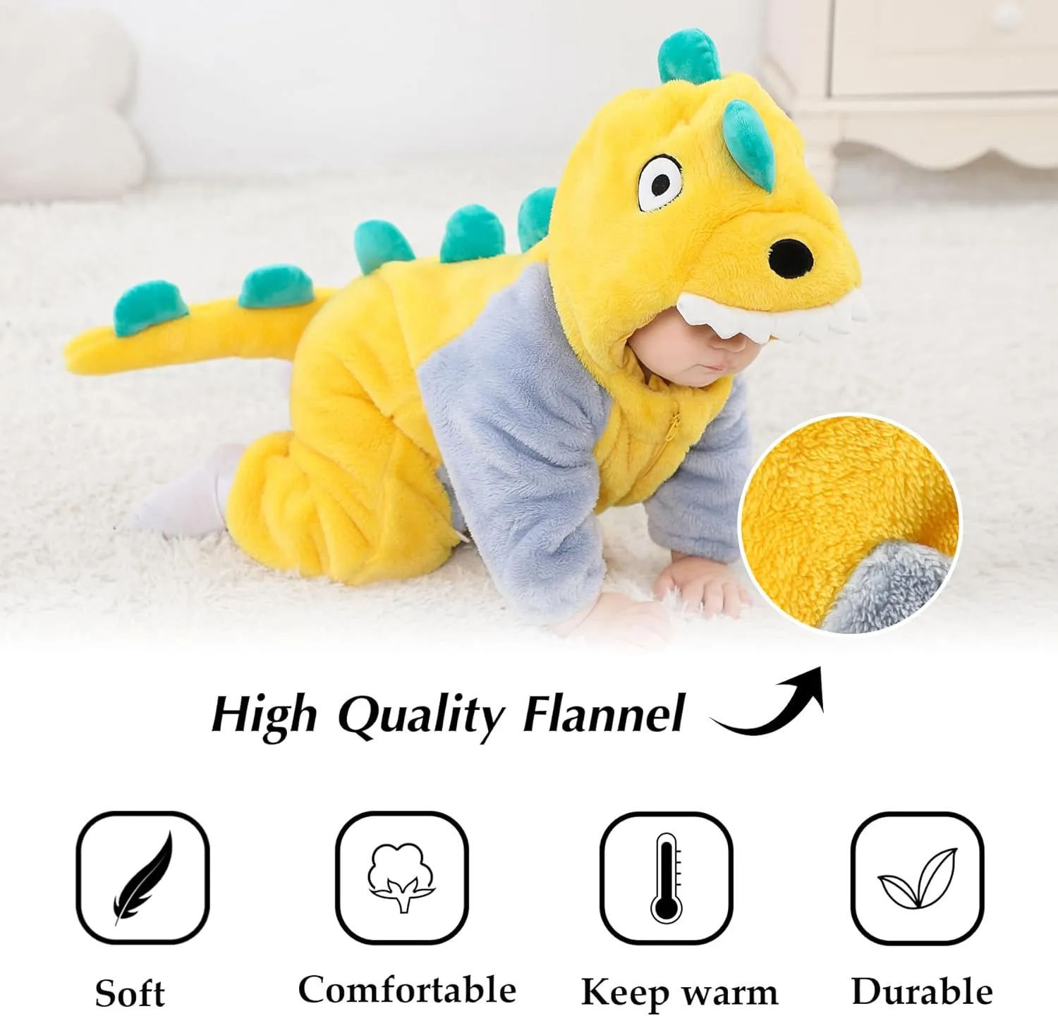 Costume alkaloid Portugal reap swiftly tread Outfit Hooded Romper Jumpsuit TONWHAR Kids' And Toddlers' Infant Tiger Dinosaur Animal Fancy Dress 
