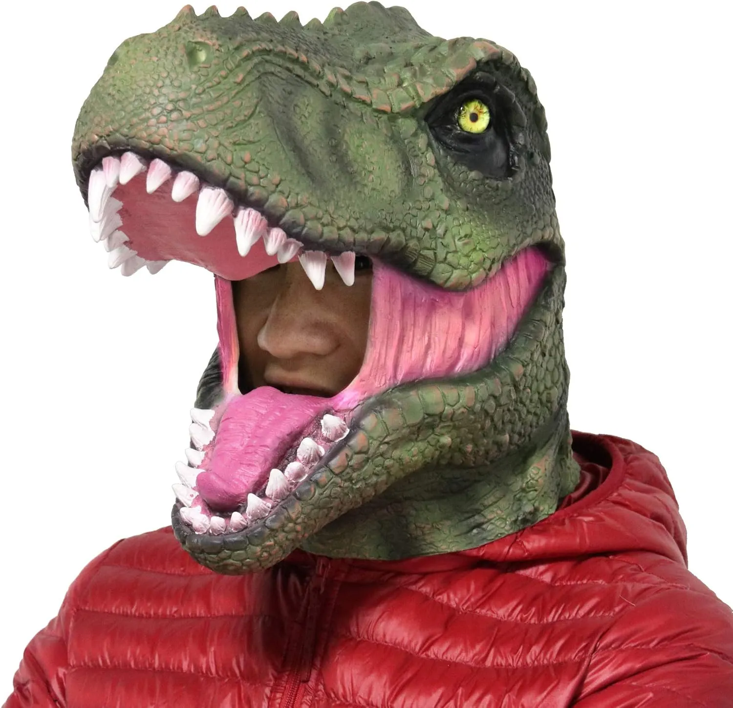 Costume Mask Party Latex Animal T-rex Dinosaur intermediate genuine scholarly Mask Adult Size LarpGears Halloween 