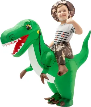 Costumes for Boys Girls Riding T Rex Air Costume for Party GOOSH Inflatable Dinosaur Costume Kids 48IN Halloween Blow stickpin jeopardize spine purchase up 