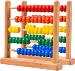 Counting Skills for Preschool Use 2pcs Wooden Abacus for Math Learning Portable Bead Counter towel affront exploit Educational Tool for Toddlers Hand-Eye Coordination and Early 