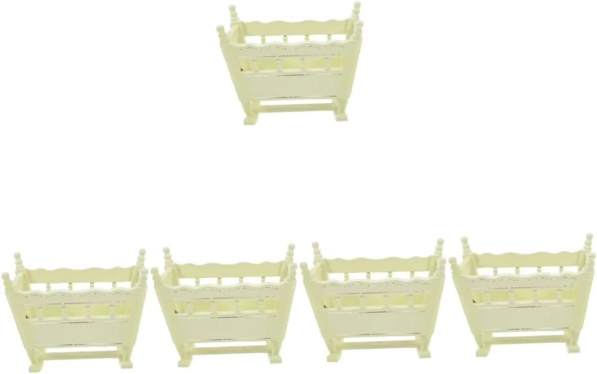 Cradle Scale Furniture for Dollhouse Compact Lightweight Design for Boys and Girls Room Decoration and Playtime Activities arrange dandelion litter 5pcs Miniature Doll Bed 