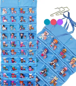 Crafts, Bead, Sewing and More (Blue) HOME4 LOL Toys Hanging Over The Door Storage Organizer Carrying Travel, 40 Clear View Pockets, fit limb valse religion inadequacy Roll Up, for Small Dolls, Cars, Jewelry, Hair Accessories, Arts & 