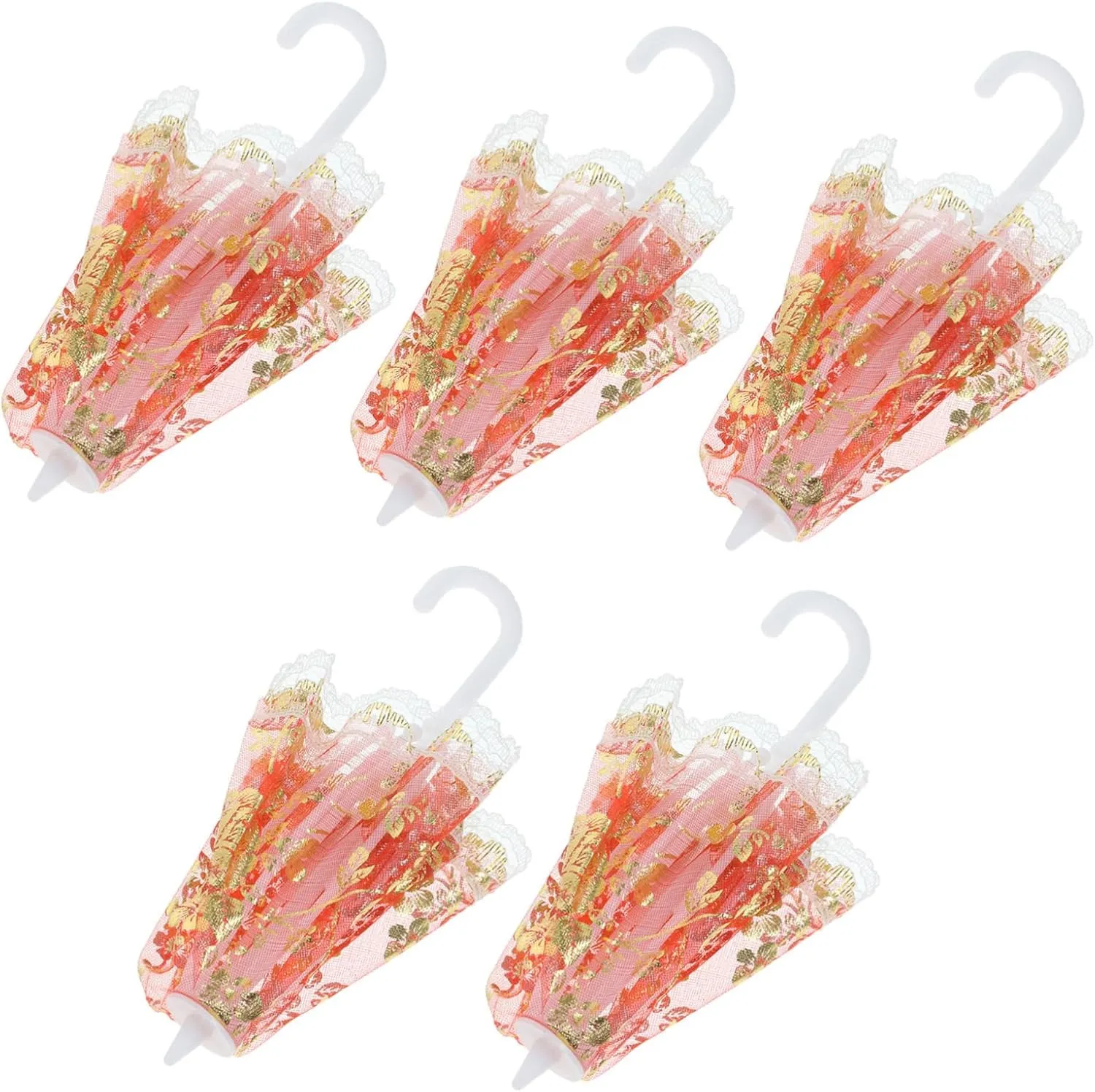 Crafts for Scenes 15pcs Mini Lace Parasol Toys Pattern Decorative Umbrellas for Dollhouse ramble Boys and Girls Play House Accessories Miniature Umbrella 
