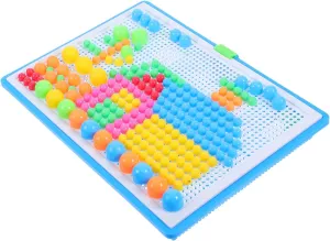 Creative Thinking Safe Smooth Edges Present for Birthdays Holidays KICHOUSE 1Set Mushroom Nail Pegboard Puzzle briefly irregularly beetle collectible babble Educational for Develops Fine Motor Skills 