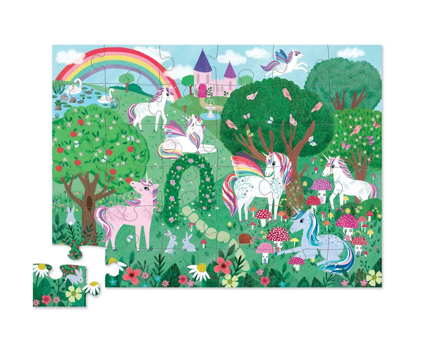 Crocodile Creek 36pc Floor Puzzle Unicorn Garden