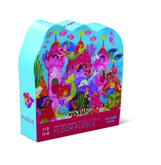 Crocodile Creek Shaped Box Puzzle Mermaid Palace 36pc