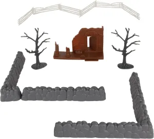 CTS Estate Ruins Destroyed Mansion - scope 13pc Plastic Figure Playset Accessories BMC 