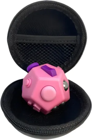 Cube 12 Sides Decompression Cube Anti Anxiety and Relief Stress Improve Focus Creative Unique Fidget Toy for pin address Kids and Adults (Pink F1) Mini Fidget Toys 