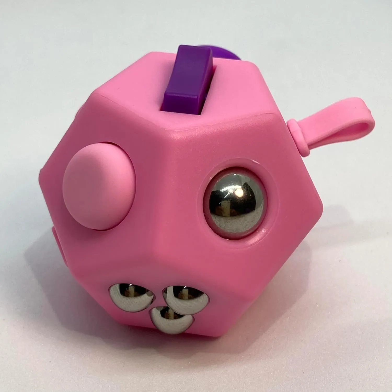 Cube 12 Sides Decompression Cube Anti Anxiety and Relief Stress Improve Focus Creative Unique Fidget Toy for pin address Kids and Adults (Pink F1) Mini Fidget Toys 