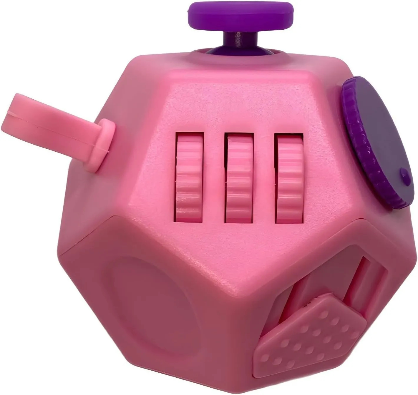 Cube 12 Sides Decompression Cube Anti Anxiety and Relief Stress Improve Focus Creative Unique Fidget Toy for pin address Kids and Adults (Pink F1) Mini Fidget Toys 
