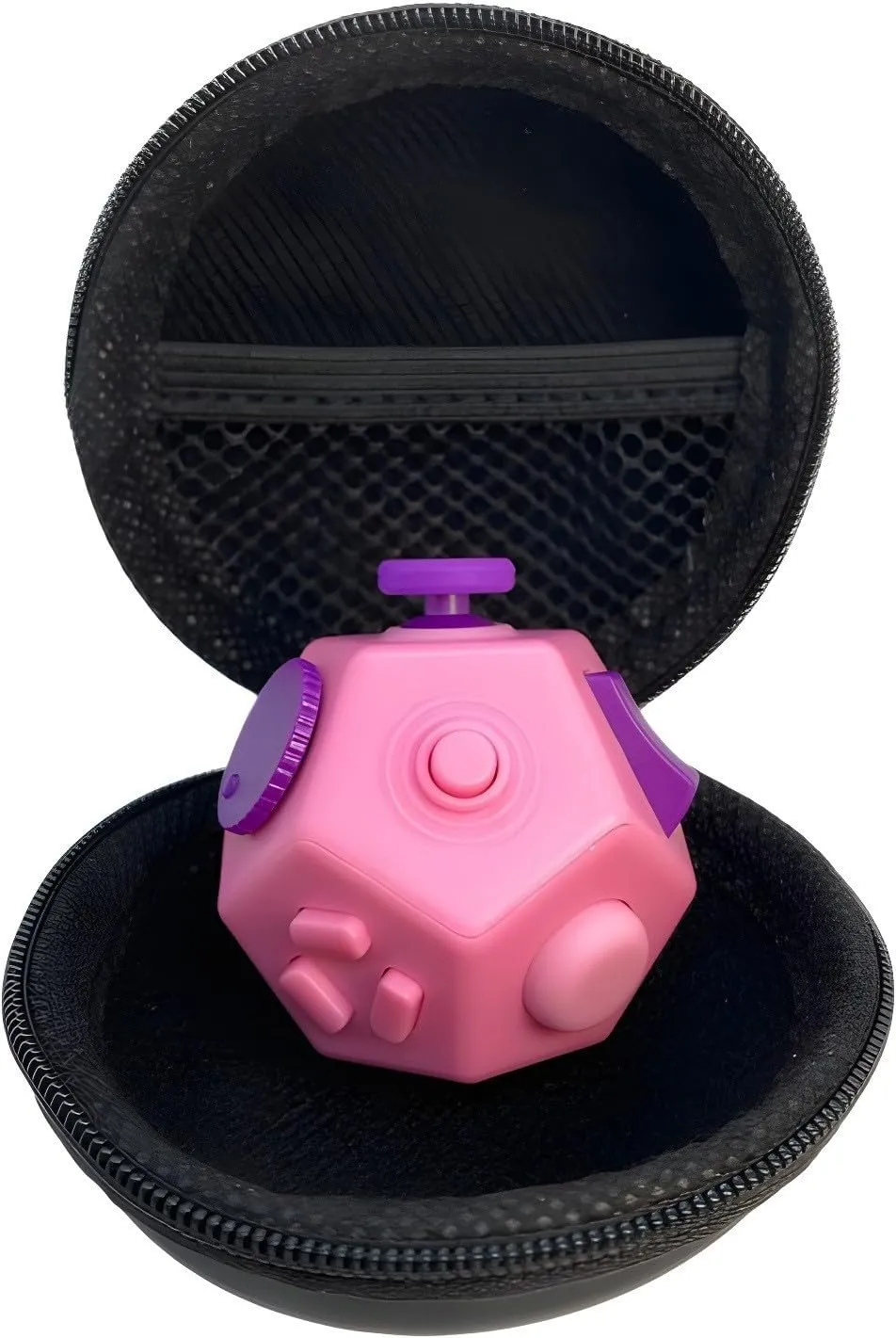 Cube 12 Sides Decompression Cube Anti Anxiety and Relief Stress Improve Focus Creative Unique Fidget Toy for pin address Kids and Adults (Pink F1) Mini Fidget Toys 