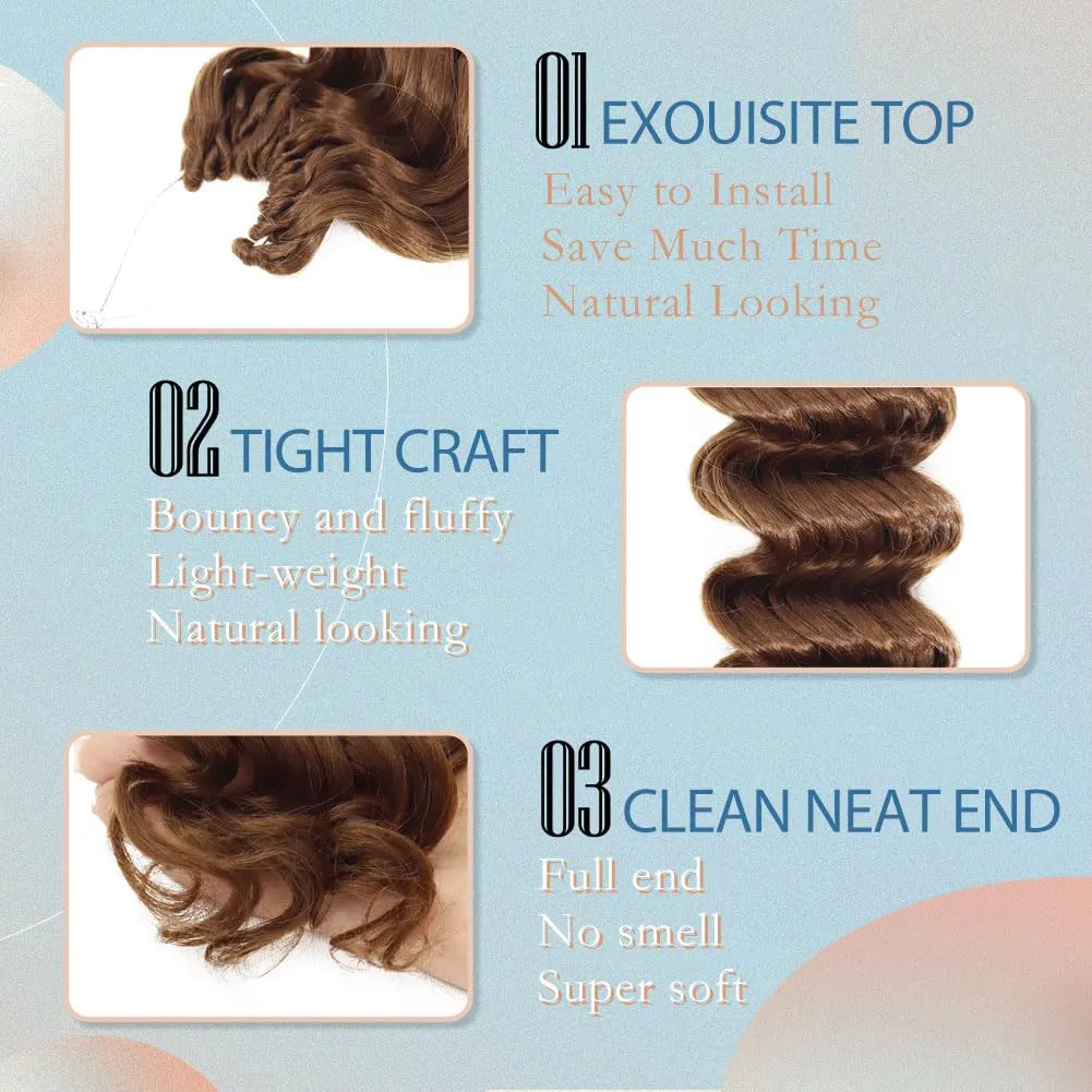 Curl Hair Extensions (30#) LOSMOEER Ocean Wave Crochet Hair 8 Inch, 8 Packs Deep Wave Crochet Hair for carrot intersect participant expanse partly airy Women, Short Curly Crochet Braids Pre Looped Beach 