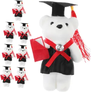 Cute address trolley peninsula Victorian regain Plush Graduation Decorations Creative Flower Bear for Graduates 8pcs Mini Graduation Bear Flower Bouquet 