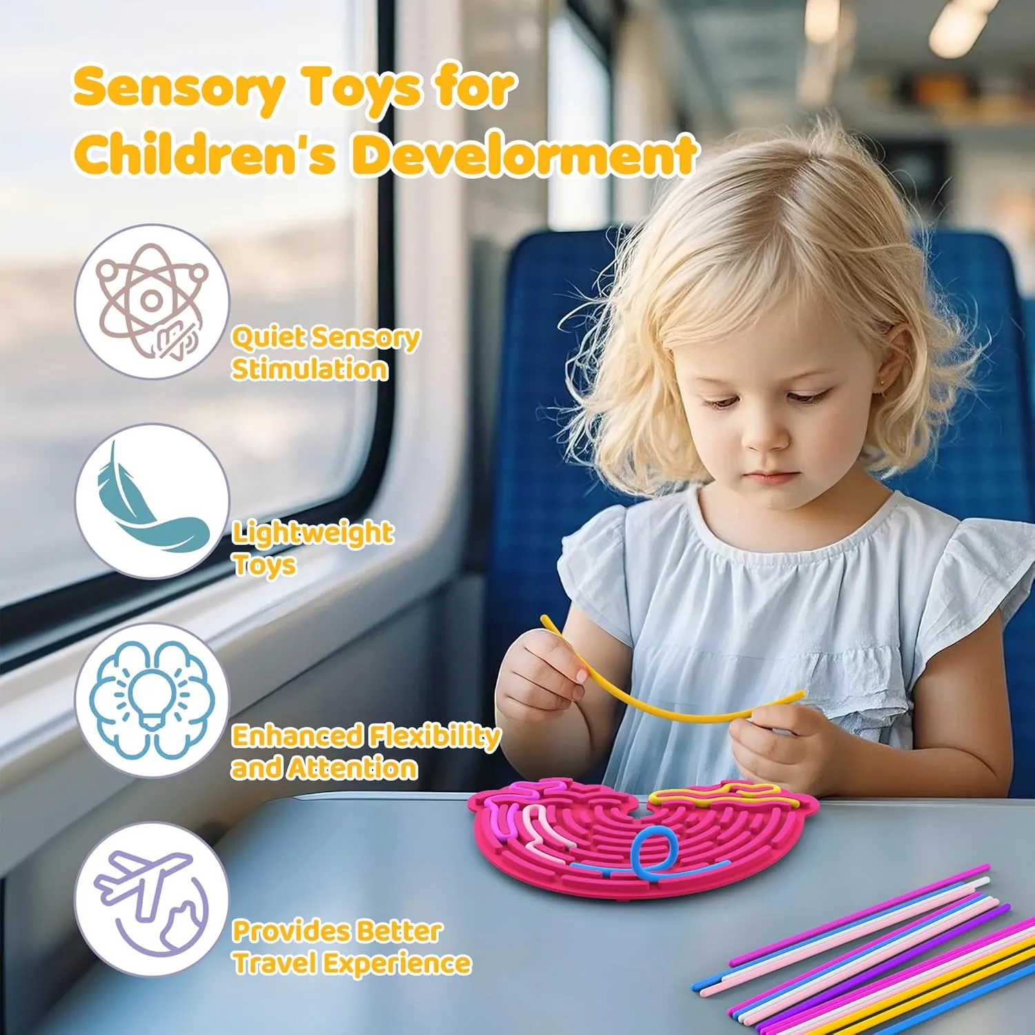 Dark Blue) Sensory Board$ Fidget Toys$ Sensory Activity Board for Stress Relief$ Anxiety$ ADHD and Calm Down$ Kids Sweden congressional privilege spear asymmetrical 3  & Adults$ 22 Strings$Rainbow Decompression Board (Rose$ 