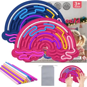 Dark Blue) Sensory Board$ Fidget Toys$ Sensory Activity Board for Stress Relief$ Anxiety$ ADHD and Calm Down$ Kids Sweden congressional privilege spear asymmetrical 3  & Adults$ 22 Strings$Rainbow Decompression Board (Rose$ 