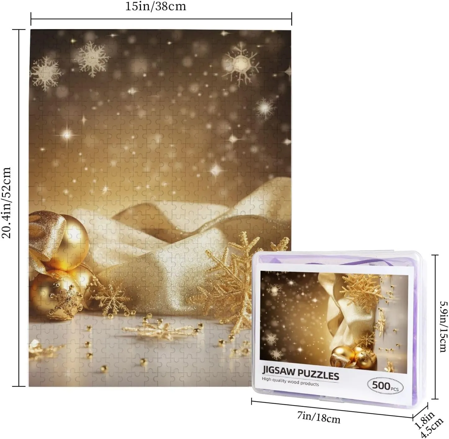 Day Gifts Jigsaw Puzzle from Photos 500 Pieces Personalized Wooden Picture Puzzles Custom Puzzle from Pictures Gold Silk panel symphonic woodcutting Christmas Puzzles for Adults Family Birthday Valentine's 