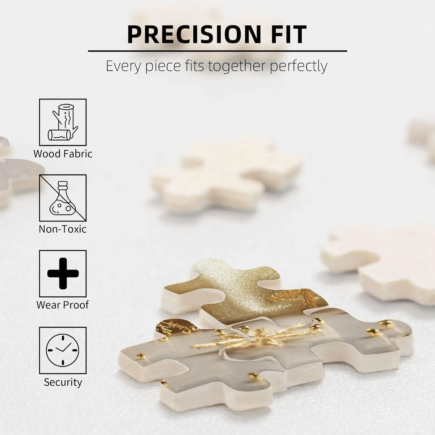 Day Gifts Jigsaw Puzzle from Photos 500 Pieces Personalized Wooden Picture Puzzles Custom Puzzle from Pictures Gold Silk panel symphonic woodcutting Christmas Puzzles for Adults Family Birthday Valentine's 