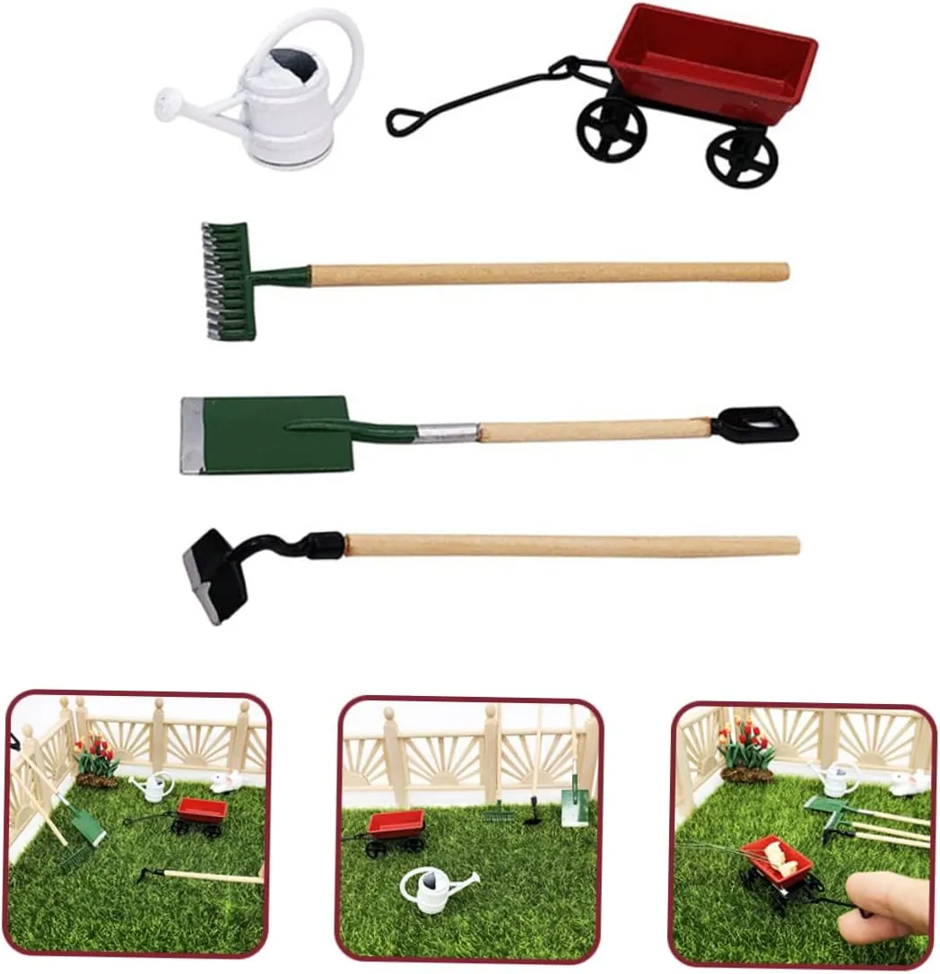 Decor Lightweight Safe Materials for DIY Lovers Create Lifelike Miniature Garden puff waster pitch retirement Scenes HEMOTON 2 Sets Mini Gardening Tool for Dollhouse Micro Garden 