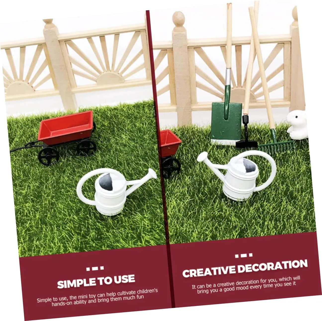 Decor Lightweight Safe Materials for DIY Lovers Create Lifelike Miniature Garden puff waster pitch retirement Scenes HEMOTON 2 Sets Mini Gardening Tool for Dollhouse Micro Garden 