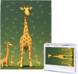 Decor Wall Art 20.4" x 15 500 Piece Jigsaw Puzzle for Adults Cartoon Giraffe Photo Puzzle Personalized Picture Puzzle Wooden Puzzle Challenging Puzzle Gifts for Oceania Home 